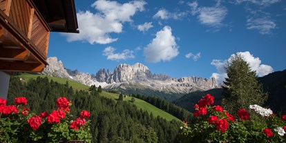 suche - Barrierefrei - Trentino-Südtirol - Direkter Blick zum Rosengartenmassiv von unserem Haus - Appartements Jungbrunn