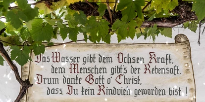 suche - WLAN - Italien - Leitspruch und Lebensmotto auf der Hausmauer - Gasthof Tschötscherhof